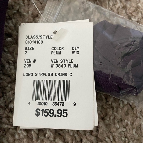 David’s Bridal Strapless Bridesmaids Dress in Wisteria Purple 2 - Picture 8 of 8